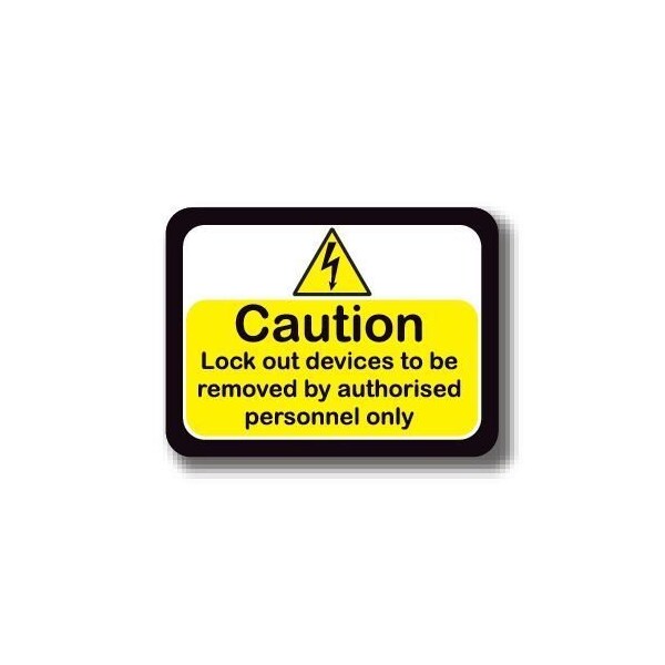 Ergomat 36in x 27in RECTANGLE SIGNS - Caution Lock Out Devices To Be Removed By Authorized Personnel Only DSV-SIGN 972 #2034 -UEN - main